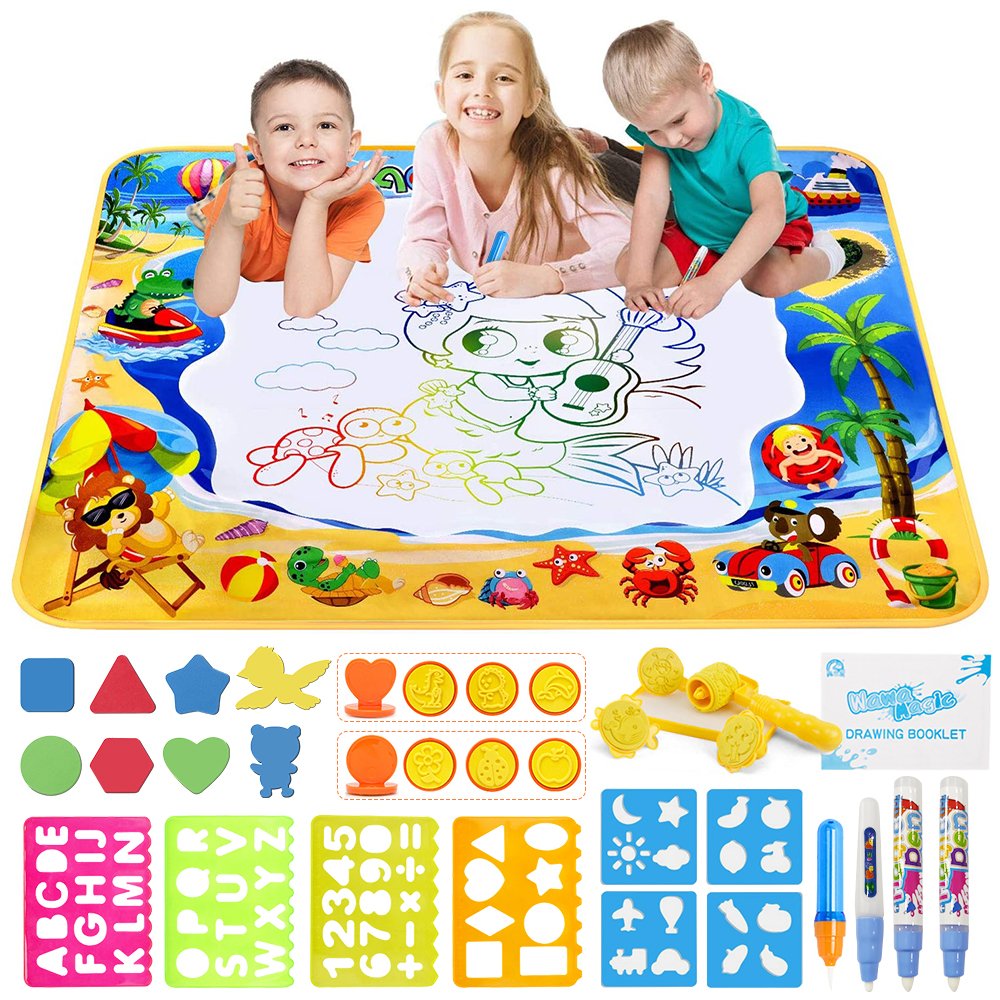 Doodle Drawing Mat 40 x 32 inch Large Aqua Magic Water Drawing Mat Toy  Gifts for Boys Girls Kids Painting Writing Pad Educational Learning Toys  for